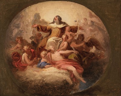 Lot 82 - Italian School. Apotheosis of Saint Catherine, early 18th century