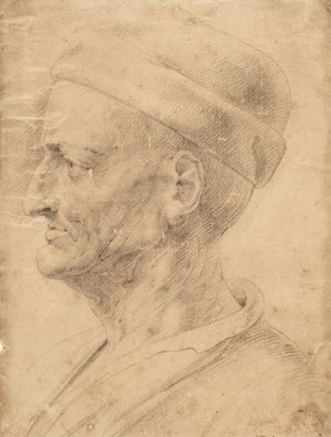 Lot 58 - After Rubens. Nicolo da Uzzano, after Rubens, after Leonardo, pencil on laid paper