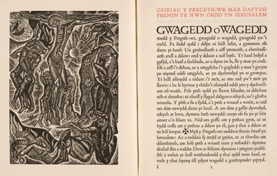 Lot 418 - Gregynog Press. Llyfr y Pregeth-Wr [The Book of Ecclesiastes], 1927