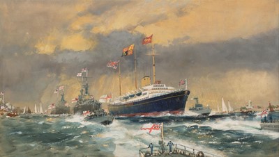 Lot 176 - Short (Richard, 1935-). Royal Yacht Britannia, watercolour