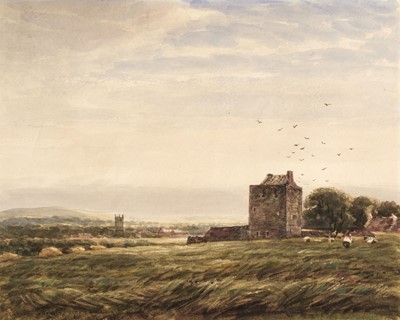 Lot 122 - Orrock (James, 1829-1913). Iona Abbey, 1875, watercolour on card, showing Iona Abbey