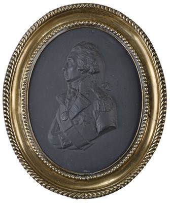 Lot 290 - Nelson (Horatio, 1758-1805). An oval black porcelain plaque, probably Wedgwood, 19th century