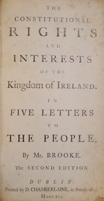 Lot 337 - Ireland. The State-Tinker to all His Fellow Politicians in Ireland. Letter I, Dublin, 1759