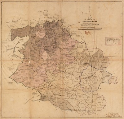 Lot 158 - India. Map of part of the Siddapur Taluka of the Kanara Collectorate, circa 1860