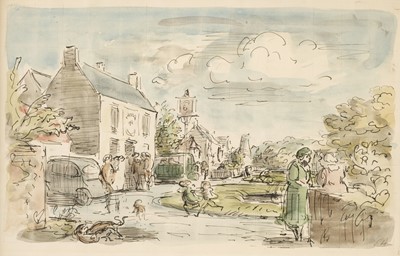 Lot 497 - Ardizzone (Edward, 1900-1979). The Village Green, Rodmersham, Kent, watercolour