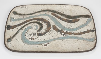 Lot 412 - Maroger (Daphné, 1962-). A large black stoneware rectangular platter