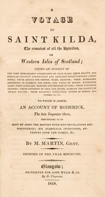 Lot 53 - Martin (Martin). A Voyage to Saint Kilda, 1818