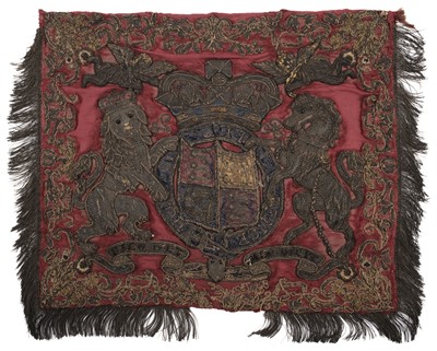 Lot 370 - Trumpet Banner. An heraldic ceremonial banner for the reign of Queen Victoria, 19th century