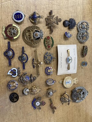 Lot 80 - Military Badges. A good collection of Boer War and WWI sweetheart badges