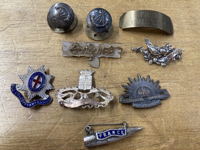 Lot 80 - Military Badges. A good collection of Boer War and WWI sweetheart badges