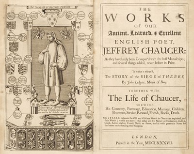 Lot 312 - Chaucer (Geoffrey). The Works of Our Ancient... & Excellent English Poet, Jeffrey Chaucer