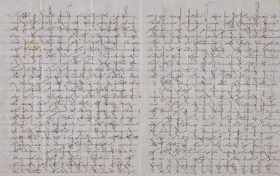 Lot 267 - Crimean War.A very lengthy letter from Sergeant A. Hughes, 71st Regiment, Crimea, 13 March 1855