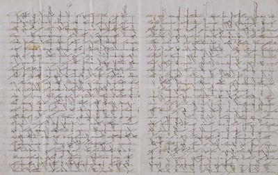 Lot 267 - Crimean War.A very lengthy letter from Sergeant A. Hughes, 71st Regiment, Crimea, 13 March 1855