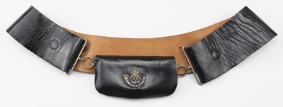 Lot 88 - Officer's Pouch. A Rifle Corps officer's black leather pouch and belt circa 1900