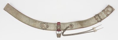 Lot 66 - Cross Belt. A George V silver mounted cross belt