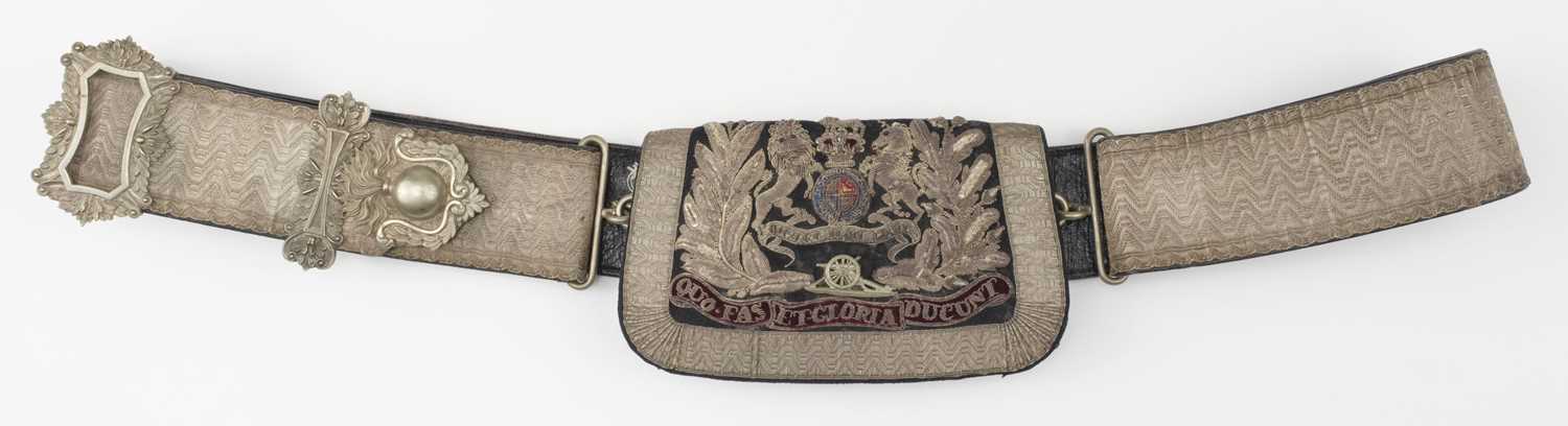 Lot 95 - Pouch and Belt. A Victorian Royal Artillery Officer's pouch and belt