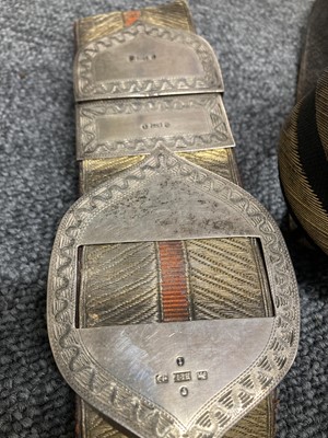 Lot 81 - Military Belts. An Edwardian belt of the 9th Lancers and other belts