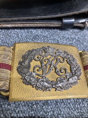 Lot 81 - Military Belts. An Edwardian belt of the 9th Lancers and other belts