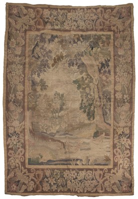 Lot 368 - Tapestry. A verdure tapestry of a country house, probably French, circa 1680-1720