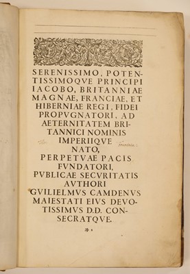 Lot 36 - Camden (William). Britannia sive Florentissimorum Regnorum Angliae, Scotiae, Hiberniae ..., 1607