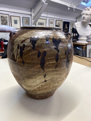 Lot 408 - Malone (Jim, 1946-). A large lugged stoneware jar