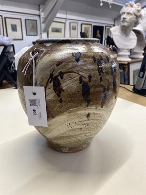 Lot 408 - Malone (Jim, 1946-). A large lugged stoneware jar