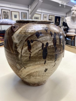 Lot 408 - Malone (Jim, 1946-). A large lugged stoneware jar