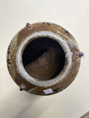 Lot 408 - Malone (Jim, 1946-). A large lugged stoneware jar