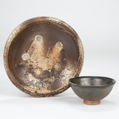 Lot 376 - Bayer (Svend, 1946-). A wood fired shallow stoneware dish, and one other