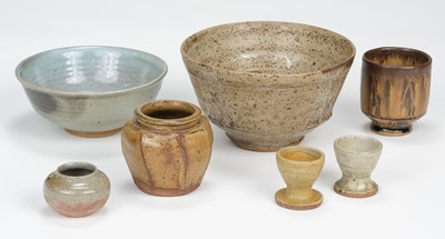 Lot 390 - Dodd (Mike, 1943-). A stoneware yunomi and six early pieces