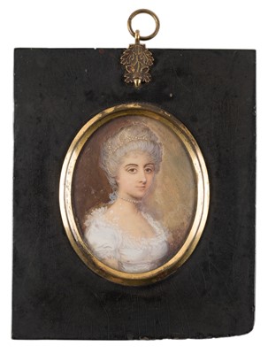 Lot 130 - French School. Portrait miniature of a young Gentlewoman, circa 1810