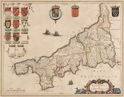 Lot 146 - Cornwall. Blaeu (Johannes), Cornubia sive Cornwallia, Amsterdam, circa 1645