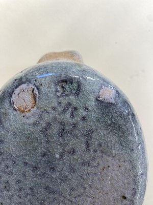 Lot 433 - Tudball (Ruthanne, 1948-). A faceted stoneware jar and cover and two other salt glazed pots