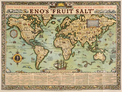 Lot 203 - World. Taylor (Alfred E.), Eno's Fruit Salt's Map of the World, 1926