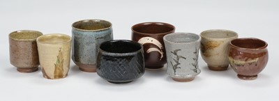 Lot 429 - Studio Pottery. A collection of stoneware yunomi and beakers