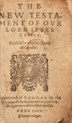 Lot 277 - New Testament [English]. The New Testament of our Lord Jesus Christ..., 1592