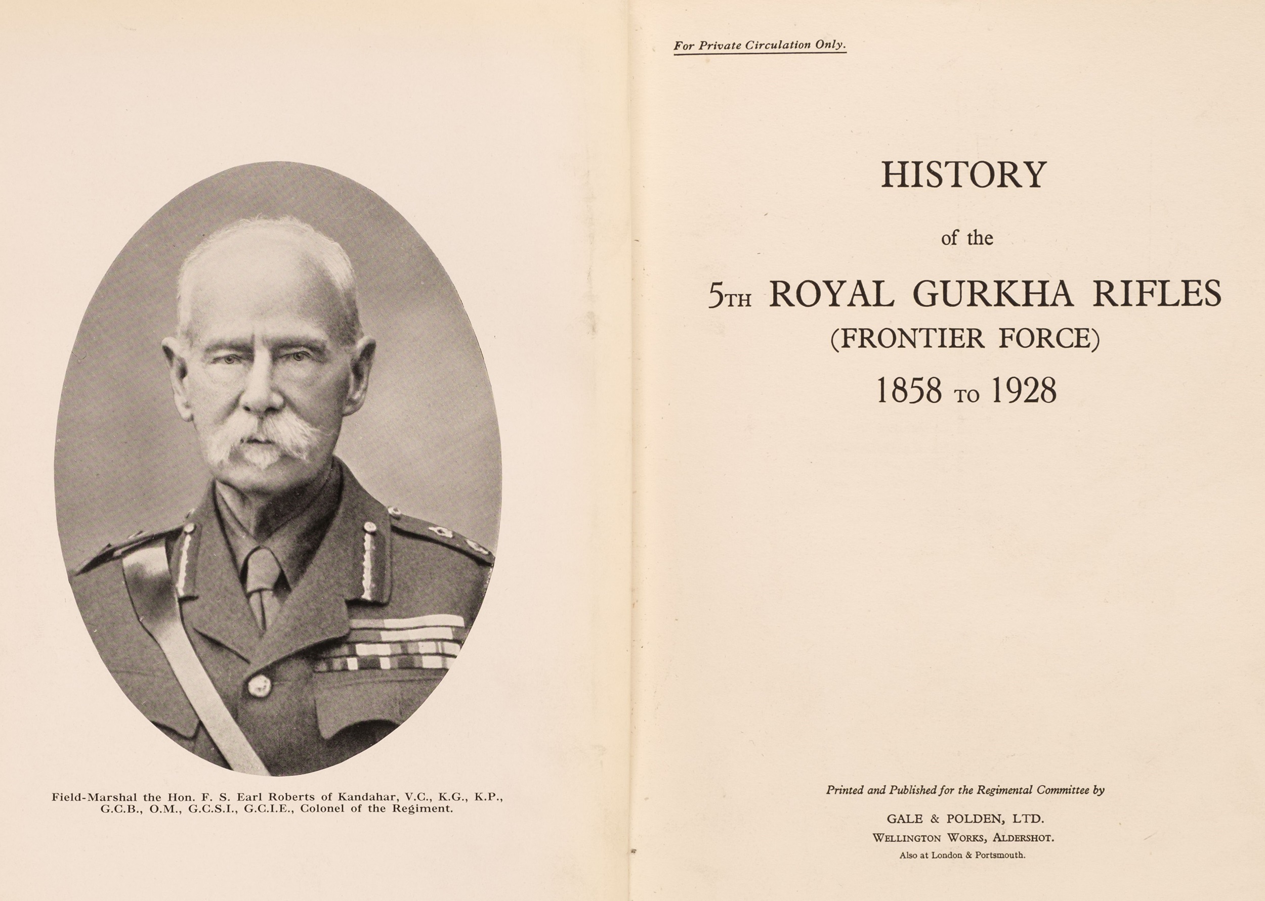 Lot 21 - Royal Gurkha Rifles. History of the 5th Royal