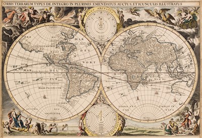 Lot 201 - World. Danckerts (Cornelius), Orbis Terrarum Typus De Integro In Plurimis..., circa 1648