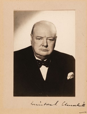 Lot 141 - Churchill (Winston Leonard Spencer, 1874-1965), Signed photographic portrait c. 1950