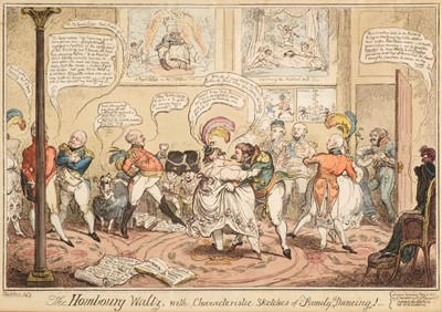 Lot 216 - Cruikshank (George). The Hombourg Waltz, with Characteristic Sketches of Family Dancing! 1818