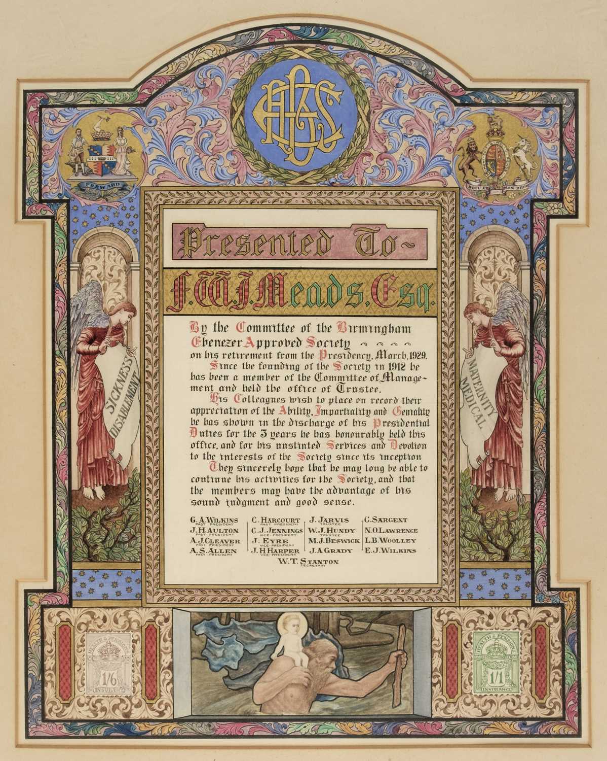 Lot 41 - Illuminated Address. Presented to F. W. J.