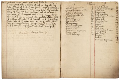 Lot 318 - Manuscript Receipts Book. A volume of manuscript recipes compiled by Mabel Wyatt, circa 1728