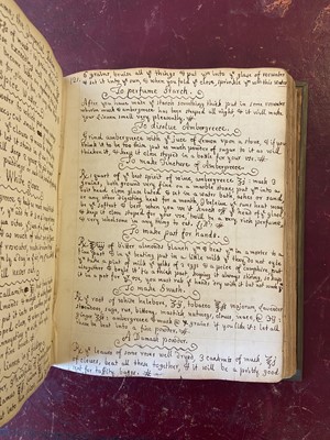 Lot 318 - Manuscript Receipts Book. A volume of manuscript recipes compiled by Mabel Wyatt, circa 1728