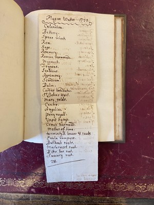 Lot 318 - Manuscript Receipts Book. A volume of manuscript recipes compiled by Mabel Wyatt, circa 1728