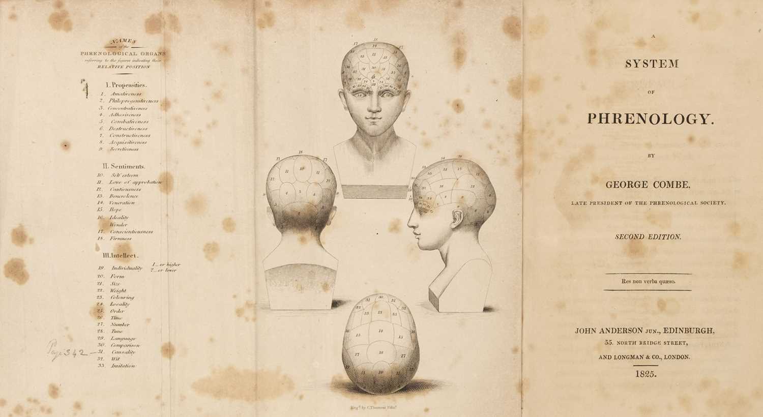 Lot 387 - Combe (George). A System of Phrenology, 2nd