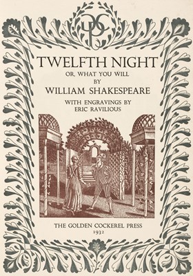 Lot 418 - Golden Cockerel Press. Twelfth Night or, What You Will by William Shakspeare, 1932