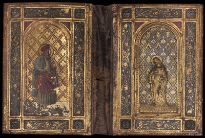 Lot 259 - Joni (Icilio Frederico, 1866-1946). Imitation 15th century painted and gilded binding