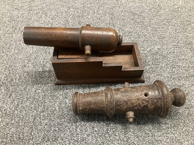 Lot 74 - H.M.S. Royal George. A model cannon with engraved barrel
