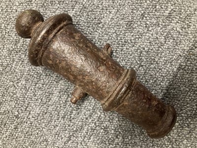 Lot 74 - H.M.S. Royal George. A model cannon with engraved barrel