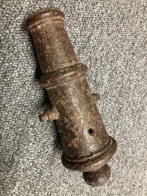 Lot 74 - H.M.S. Royal George. A model cannon with engraved barrel